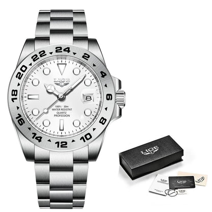 LIGE Men’s Luxury Diver Watch – Waterproof Sport Quartz Wristwatch with Date DisplayMen’s Sport Quartz Watch