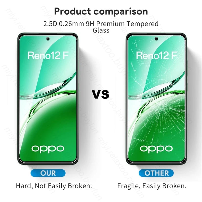 Reno12F 4/5G Glass 4To1 Tempered Glass Screen Protectors for Oppo Reno12 F 4G 5G Protective Glass on Opo Reno 12F 12 F S FS F12