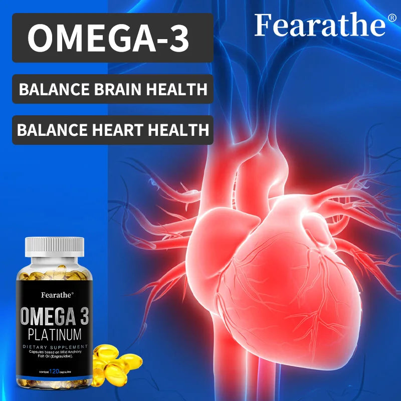Omega-3 Fish Oil Supplement 120 Capsules – Heart & Brain Health from Wild Anchoviesfi