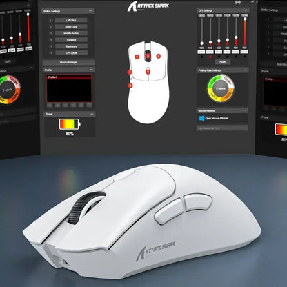 Attack Shark R1 Wireless Gaming Mouse 18000DPI PAW3311 Sensor 1000Hz Tri-Mode Bluetooth Macro Mouse