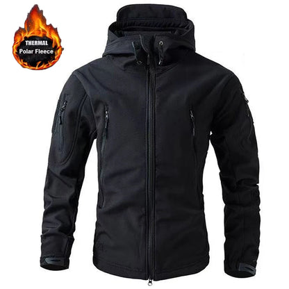Men’s Waterproof Softshell Fleece Jacket – Winter Autumn Thermal Outdoor Hiking & Fishing Coat (M–5XL)
