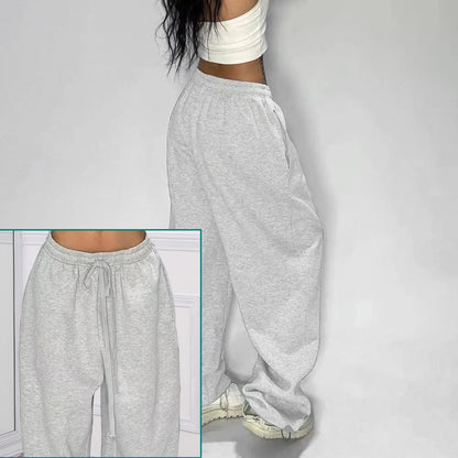 Women’s High-Waist Lace-Up Sweatpants – Loose Baggy Joggers for Streetwear, Sports & Dance | Y2K Fashion