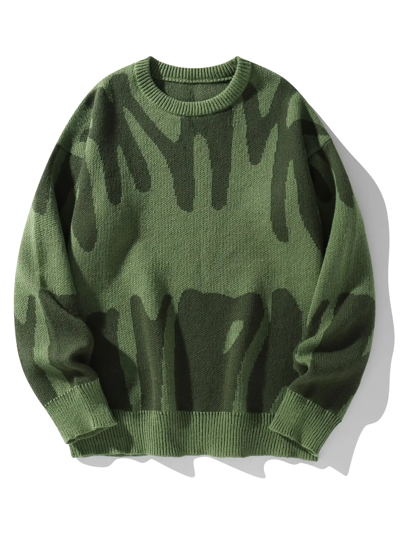 Men’s Jacquard Knit Sweater – Autumn/Winter Irregular Contrast Color Pullover