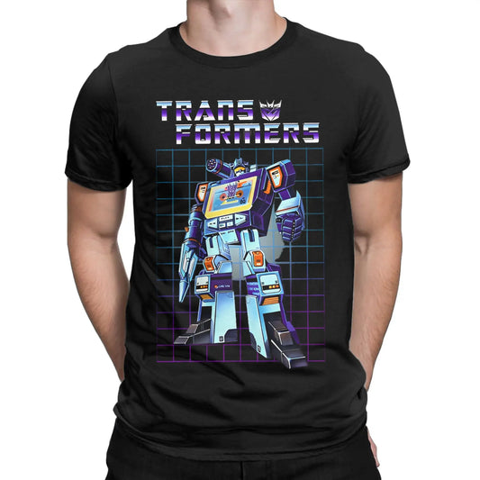 Transformers Decepticons Soundwave Menβs T-Shirt β Vintage Cotton Round Collar Short Sleeve Tee