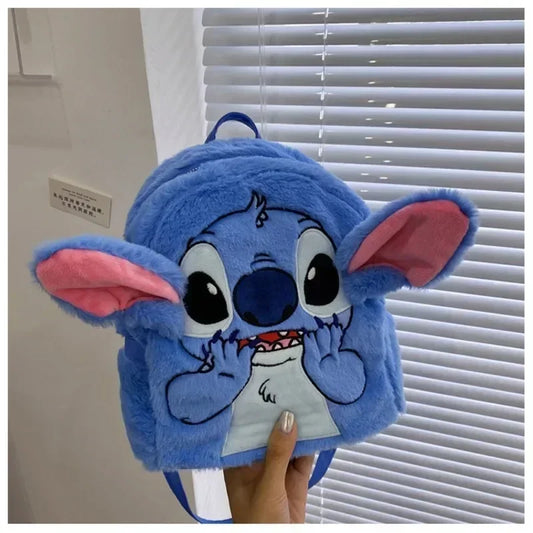 Disney 3D Cartoon Plush Backpack – Cute Mini Bag for Women & Kids with Large Capacity