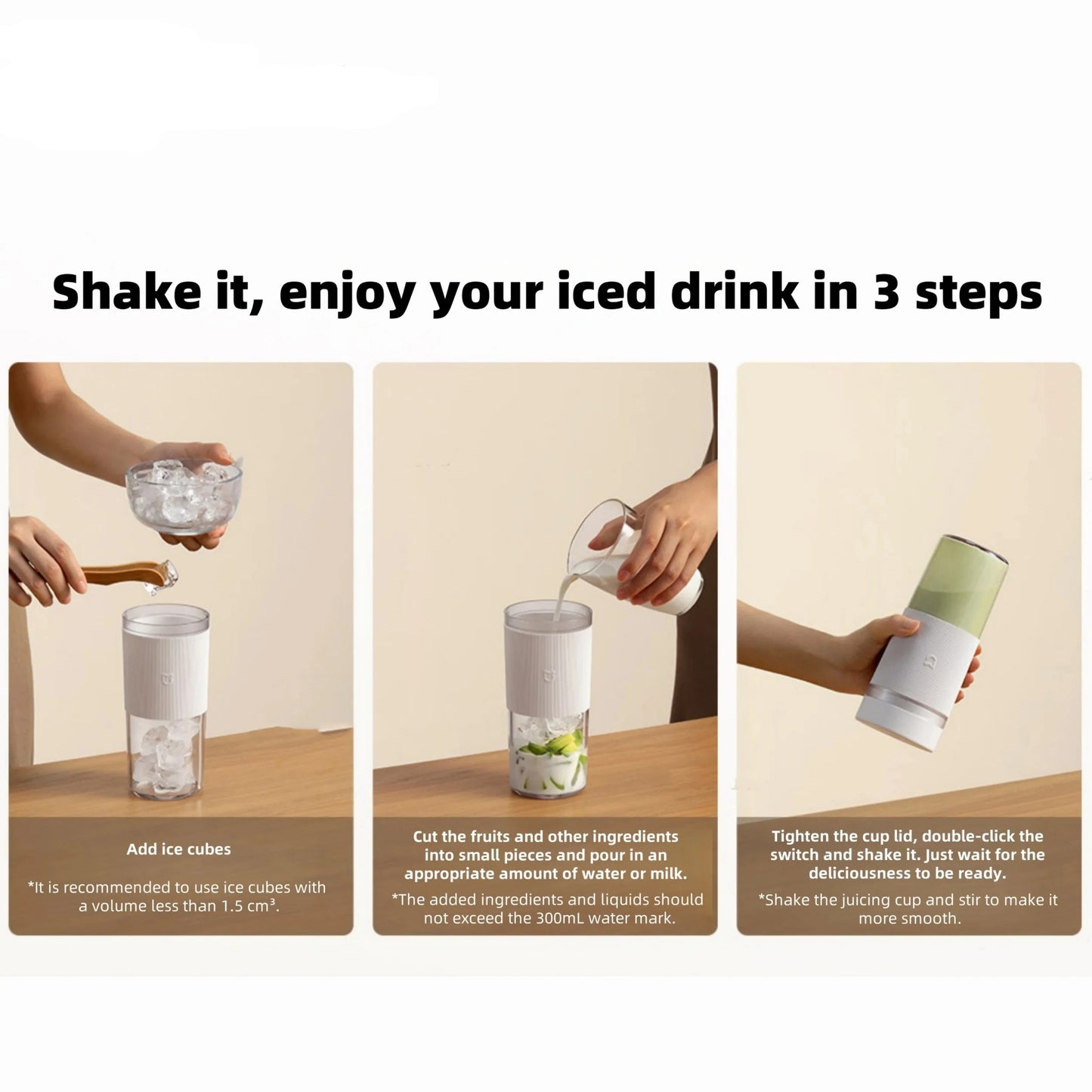 XIAOMI MIJIA Portable Juicer Mixer 2 Electric Mini Blender Fruit Vegetables Quick Crushed ice Juicing Kitchen Food Processor -CN