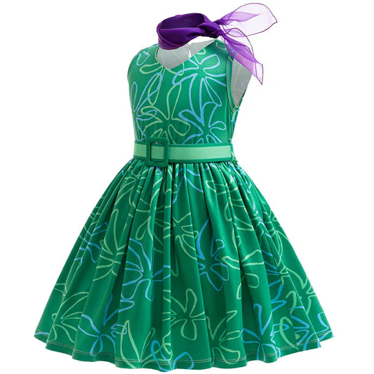 2025 Halloween Girls Costume – Inside Out “Disgust” Cosplay Dress for Carnival, Purim, Party & Role Play