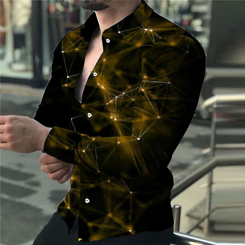 Fashion Men’s Designer Starry Sky Luxury Shirt