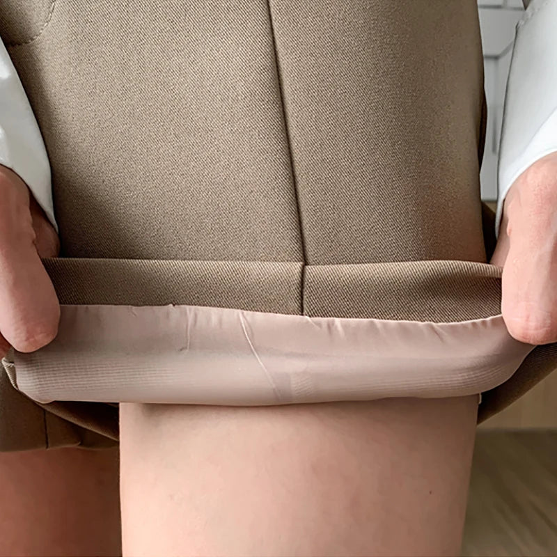 Women Casual A-line High Waist Shorts with Belt – Chic Office Lady Vintage Style Trousers for Spring & Summer