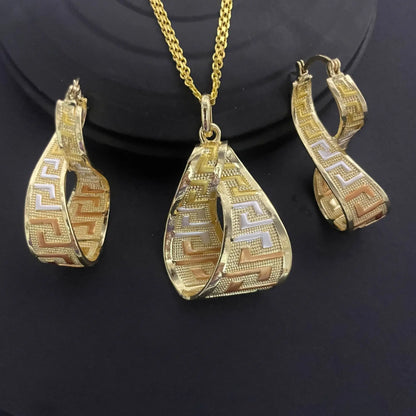 Luxury 18K Gold Plated Jewelry Set for Women – Italian Wedding Necklace, Earrings & Bracelet Bridal Gift Set
