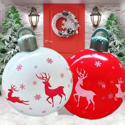 1 Pc 40cm PVC inflatable Christmas decoration ball ornament. Christmas outdoor holiday yard lawn porch decoration