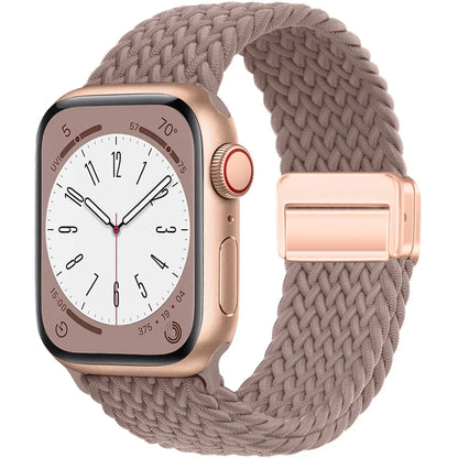 Nylon Braided Magnetic Strap for Apple Watch – Compatible with 40mm, 41mm, 44mm, 45mm, 49mm (Series SE, 3, 5–9, Ultra2)