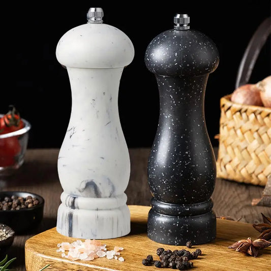 6-Inch Manual Salt & Pepper Grinder – Marble Patterned Spice Mill for Seasoning, BBQ, and Cooking