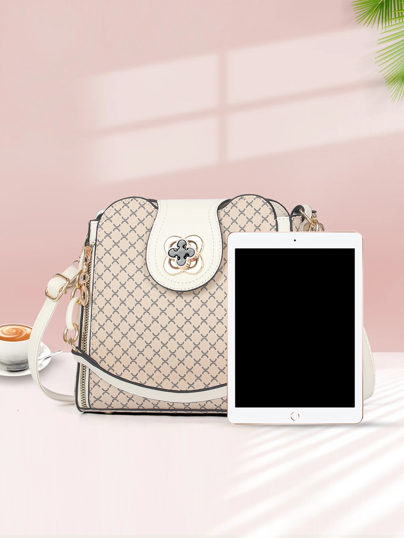 New women's handbag luxury design bucket shoulder crossbody bag flip over printed large capacity shoulder bag