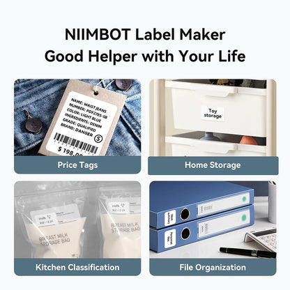 Niimbot B1 Portable Thermal Label Printer – Bluetooth Mini Sticker & Adhesive Paper Printer (2-Inch Label Maker)