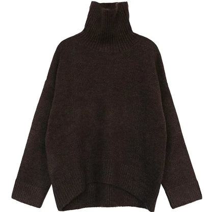 Women’s Loose Turtleneck Sweater – CHIC VEN Korean Style Warm Knit Pullover
