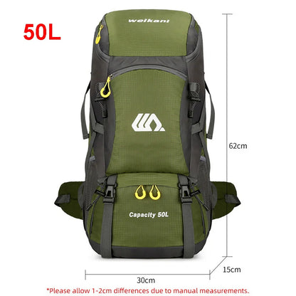 50L Waterproof Travel Backpack – Large Hiking Camping Rucksack for Outdoor Sports