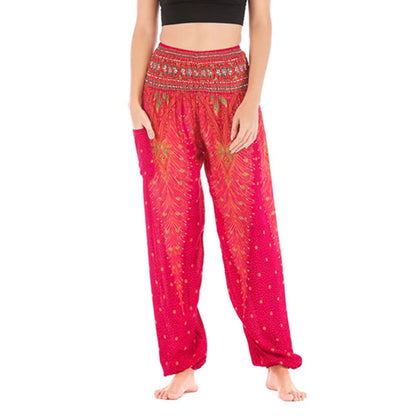 Women’s Thai Harem Pants – High Waist Baggy Yoga Bloomers | Summer Beach Wide-Leg Lantern Trousers