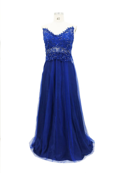 Women’s Long Formal Dress – Elegant Lace Floral Ball, Prom, Wedding & Evening Gown
