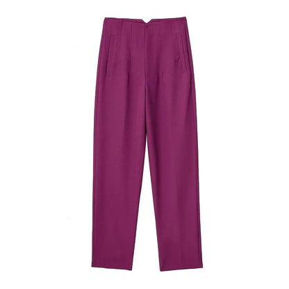 MUJER High-Waist Office Pants – Women’s Formal Pencil Trousers in Black, Pink & White
