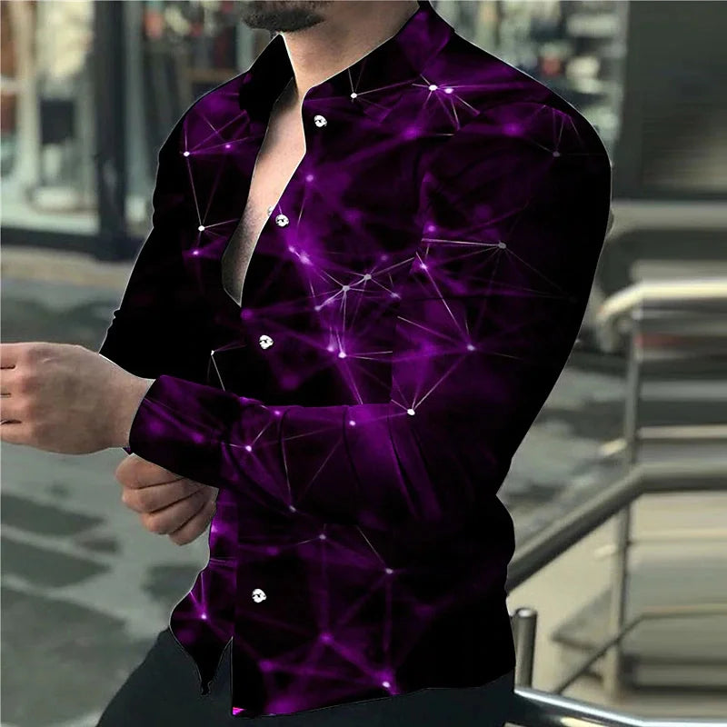 Fashion Men’s Designer Starry Sky Luxury Shirt