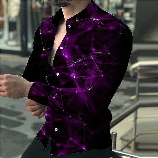 Fashion Men’s Designer Starry Sky Luxury Shirt