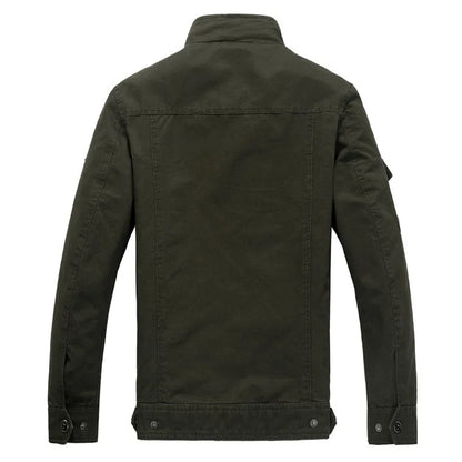 Men’s Military Cotton Jacket – 2025 High-Quality Multi-Pocket Embroidered Pilot Coat (Plus Size)