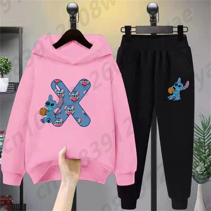 Lilo & Stitch Hoodie Set – Birthday Lucky Letters Children’s Hoodie for Girls & Boys, Harajuku Style Casual Wear