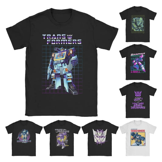 Transformers Decepticons Soundwave Men’s T-Shirt – Vintage Cotton Round Collar Short Sleeve Tee