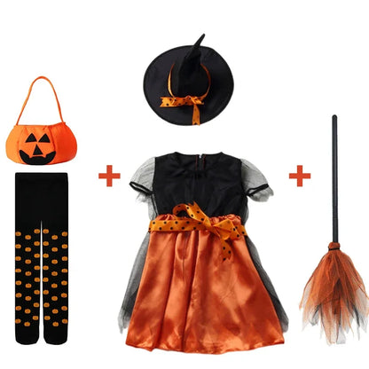 Kids Halloween Costume – Witch, Vampire, or Little Red Riding Hood Cosplay Dress for Girls & Boys Masquerade Party