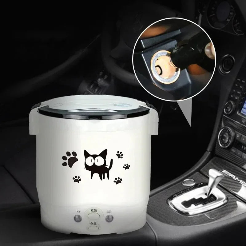 Portable Electric Mini Rice Cooker 12V/24V/220V MultiCooker for Car Truck Home Use