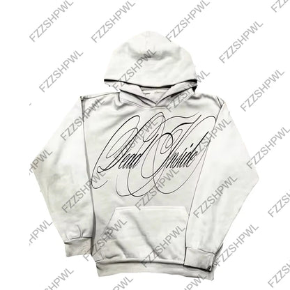 Unisex Y2K Oversized Hoodie – Hip Hop Punk Harajuku Letter Print Streetwear Sweatshirt