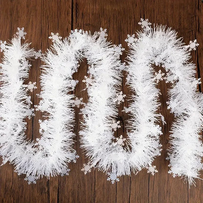 Christmas Tinsel Garland – Shiny Metallic Tree Decoration for Home & Living Room