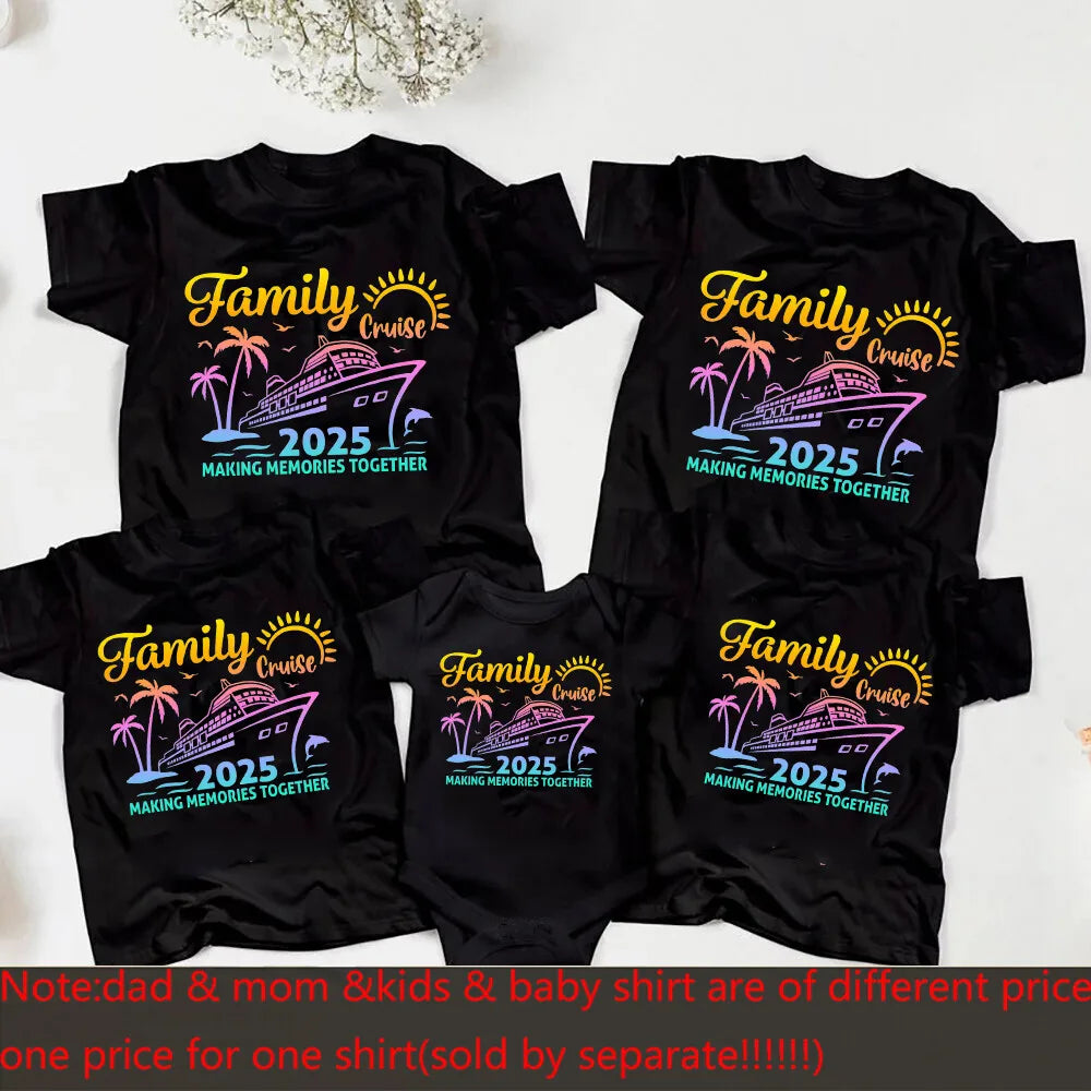 Family Vacation 2025 Matching Shirts – Dad, Mom, Kid & Baby – Beach Summer Travel T-Shirts