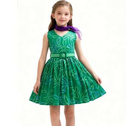 2025 Halloween Girls Costume – Inside Out “Disgust” Cosplay Dress for Carnival, Purim, Party & Role Play