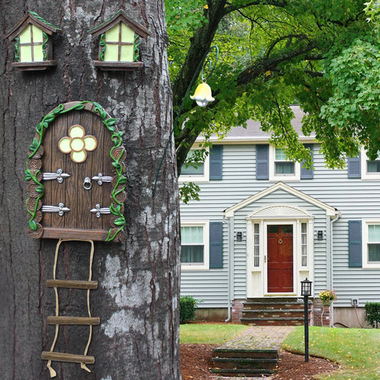 Mini Fairy Tale Door Garden Set – Outdoor Decorative Pendants & Statue Stake for Patio or Yard Decor