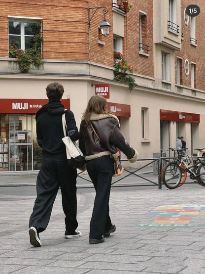 Women’s Double-Sided Short Coat – 2025 Autumn/Winter Thick Warm Brown Jacket