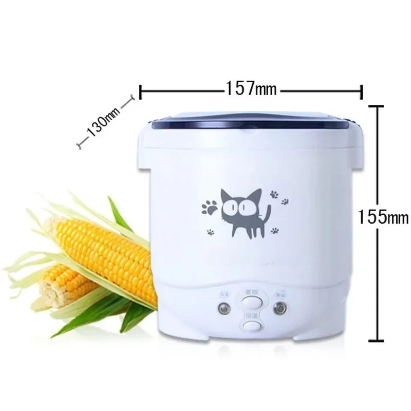 Portable Electric Mini Rice Cooker 12V/24V/220V MultiCooker for Car Truck Home Use