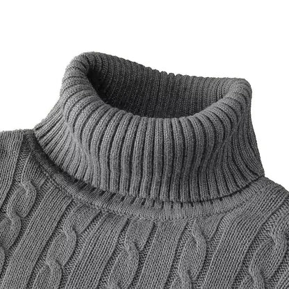 Men’s Turtleneck Knitted Sweater – Warm Woolen Rollneck Casual Jumper
