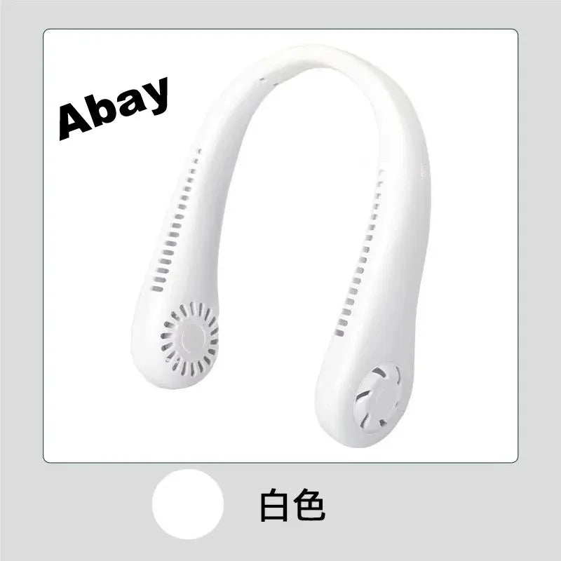 Hanging Neck Fan Convenient Small Fan Can Be Freely Adjusted Mini Small USB Charging Leafless Large Wind Hanging Neck Outdoors