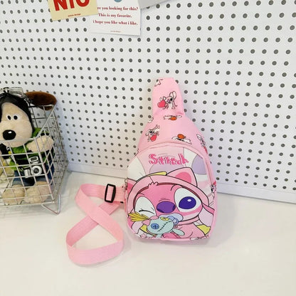 Cartoon Mini Stitch & Angel Crossbody Sling Bag – Cute Anime Shoulder Coin Purse Gift