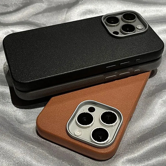 Luxury Matte Leather Silicone Phone Case – Soft Shockproof Protective Cover for iPhone 11, 12, 13, 14, 15, 16 Pro, Pro Max, Plus, X, XS Max, XR