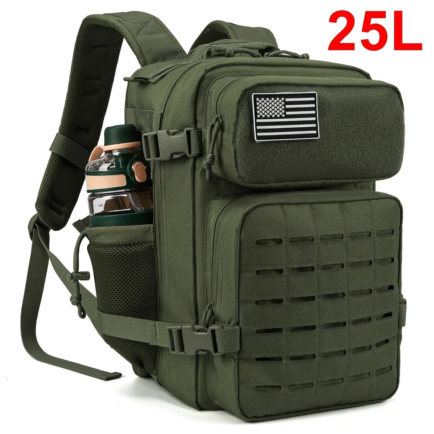 25L/45L Tactical MOLLE Backpack – Outdoor Hiking Daypack with Dual Cup Holders for Men & Women