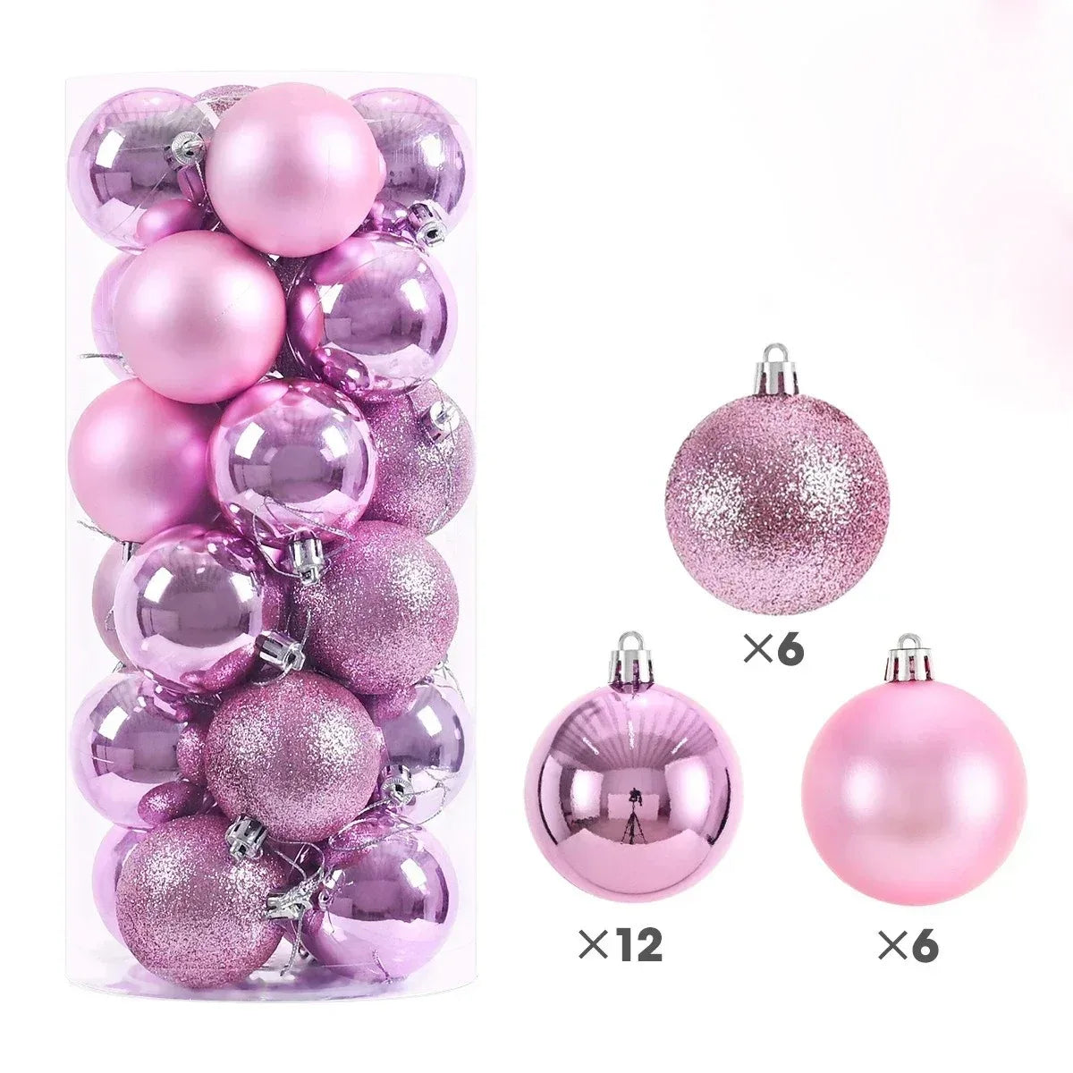 24Pcs 3/4/6CM Christmas Balls Hanging Christmas Tree Pendant Ornaments for Party Decor New Year Navidad Gifts 2026 Accessories