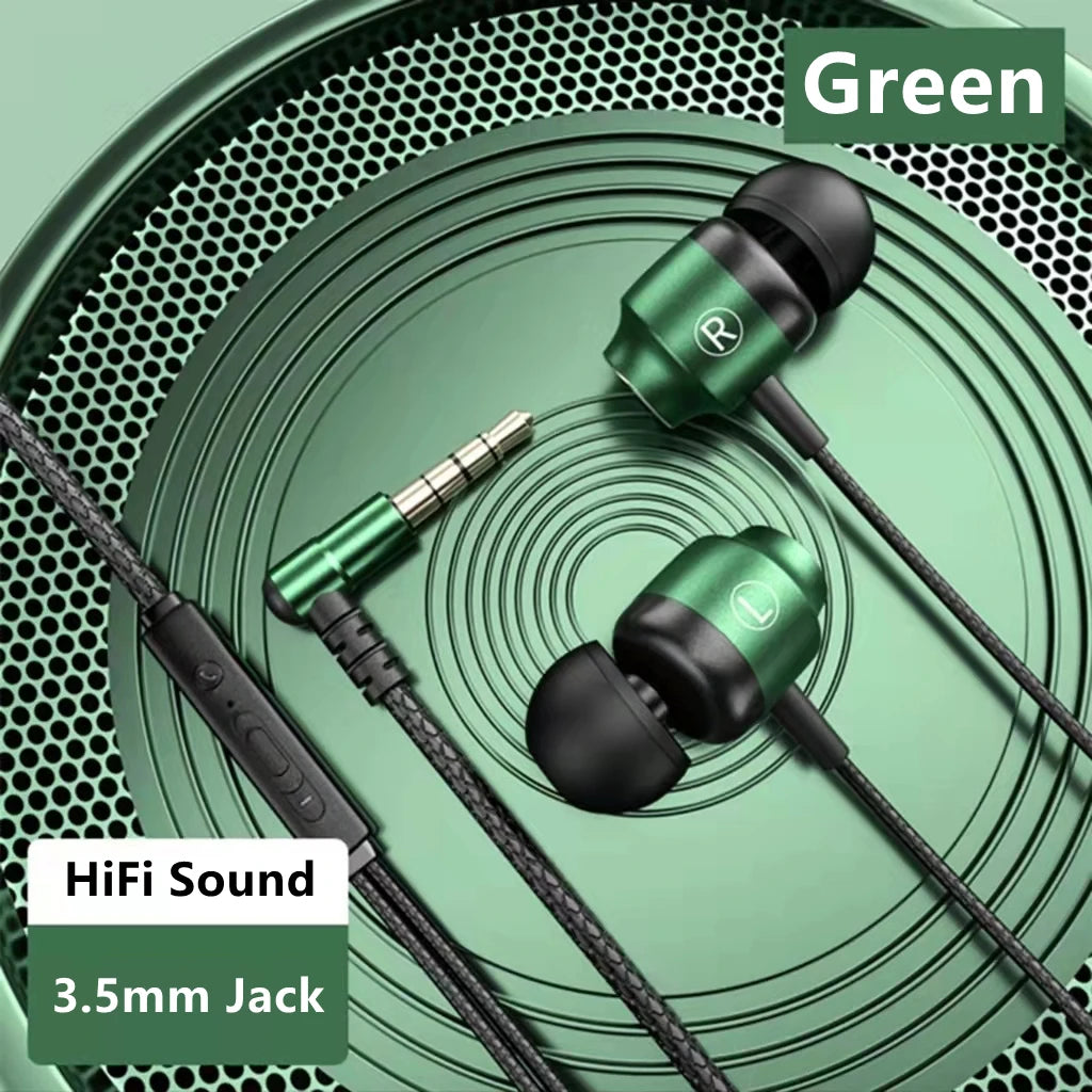 Wired Earphones with Mic - Metal Magnetic HiFi Stereo Headphones 3.5mm/Type-C for Gaming & Music