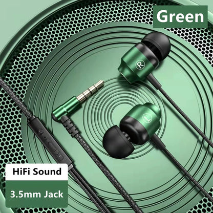 Wired Earphones with Mic - Metal Magnetic HiFi Stereo Headphones 3.5mm/Type-C for Gaming & Music