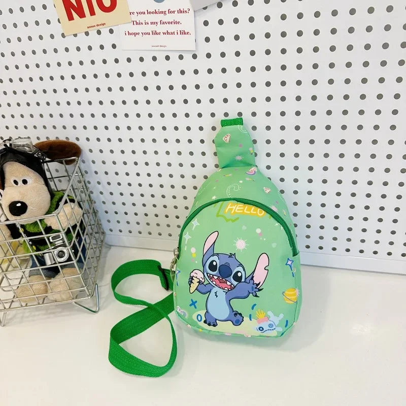 Cartoon Mini Stitch & Angel Crossbody Sling Bag – Cute Anime Shoulder Coin Purse Gift