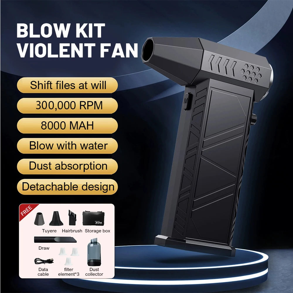 X9 Turbo Jet Blower 300000RPM Powerful Air Blower Brushless Motor Turbo Fan Wind Speed 58m/s 8000mAh Souffleur Air Puissant Tool