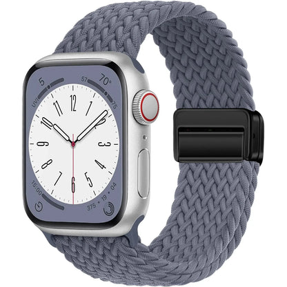 Nylon Braided Magnetic Strap for Apple Watch – Compatible with 40mm, 41mm, 44mm, 45mm, 49mm (Series SE, 3, 5–9, Ultra2)