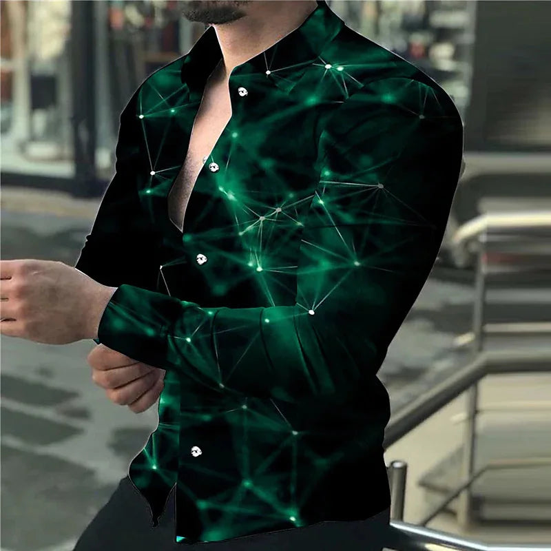 Fashion Men’s Designer Starry Sky Luxury Shirt
